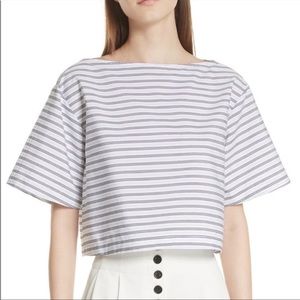 A.L.C. Cropped Top Striped Boot-neck